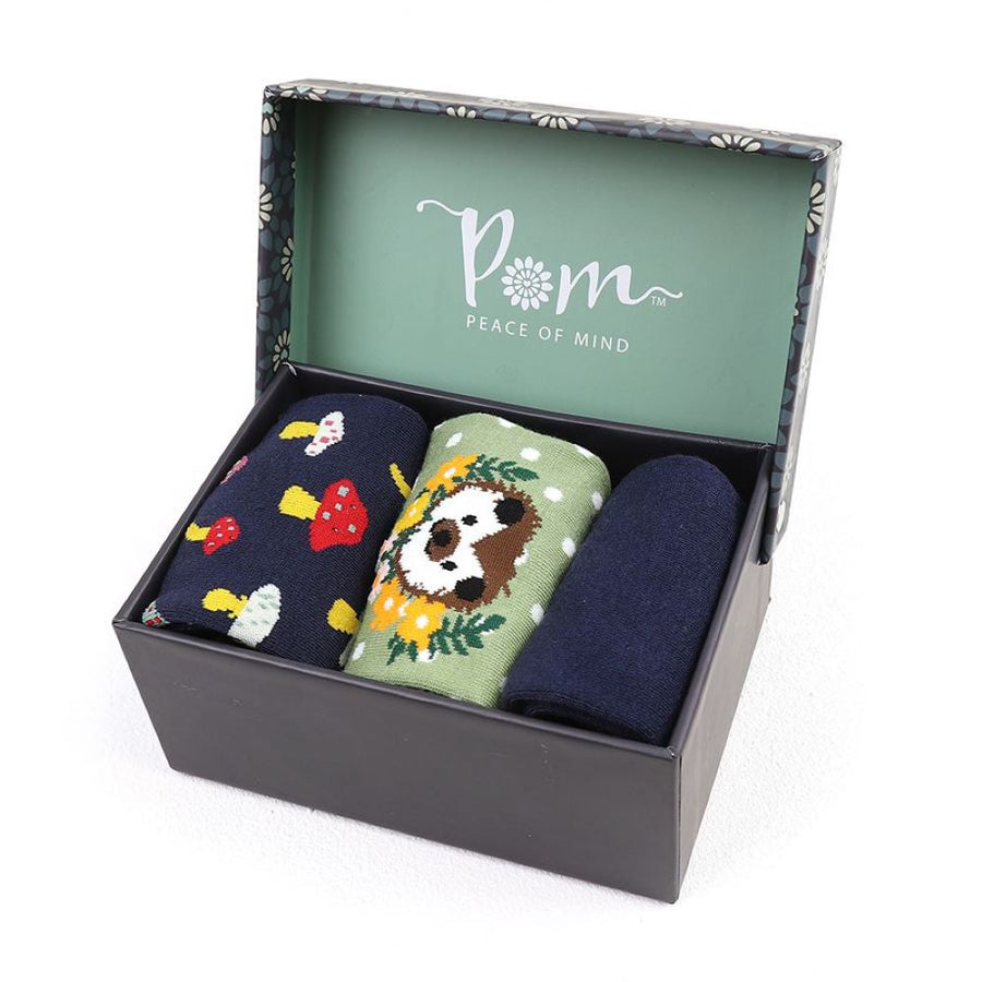 Pom Autumnal triple sock gift box 20173