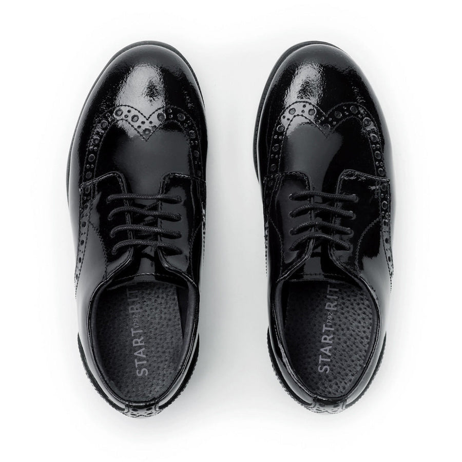 Start-Rite Brogue Pri 2745_3 Black Patent School Shoes