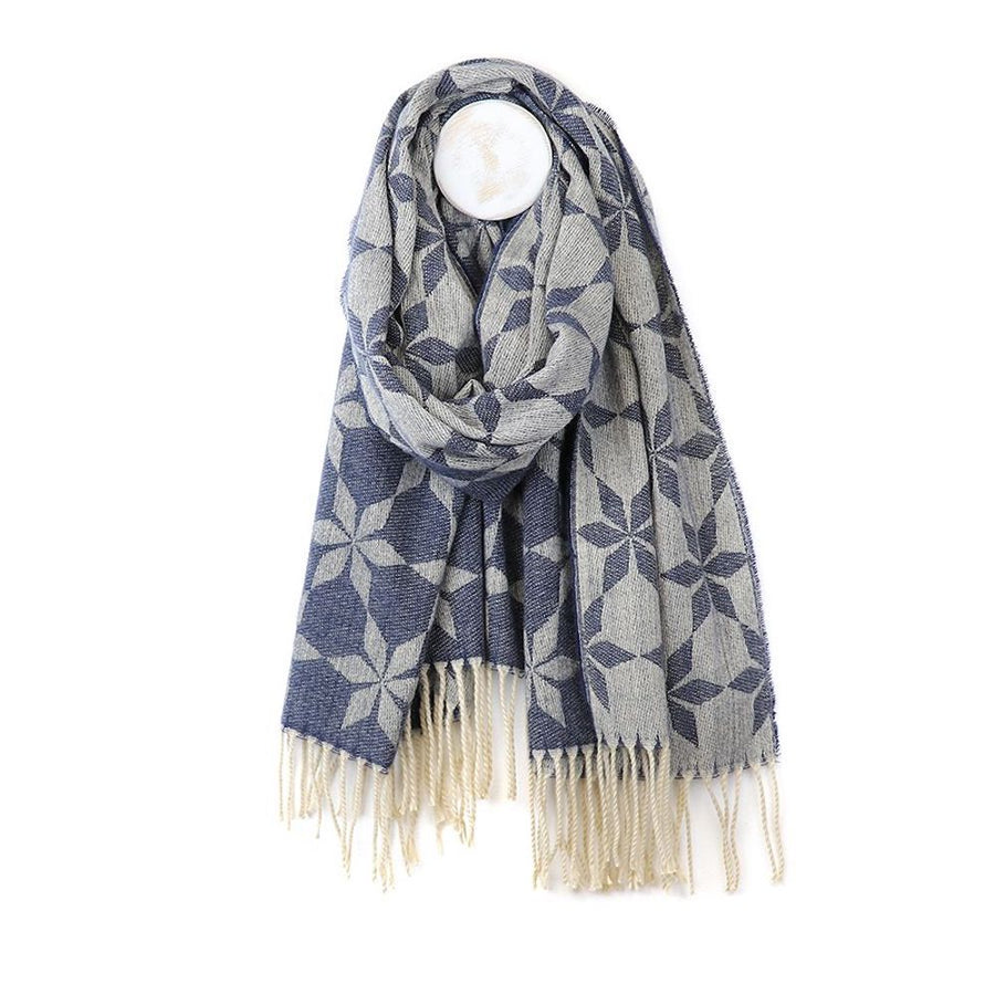 Pom Star Flower Print Scarf