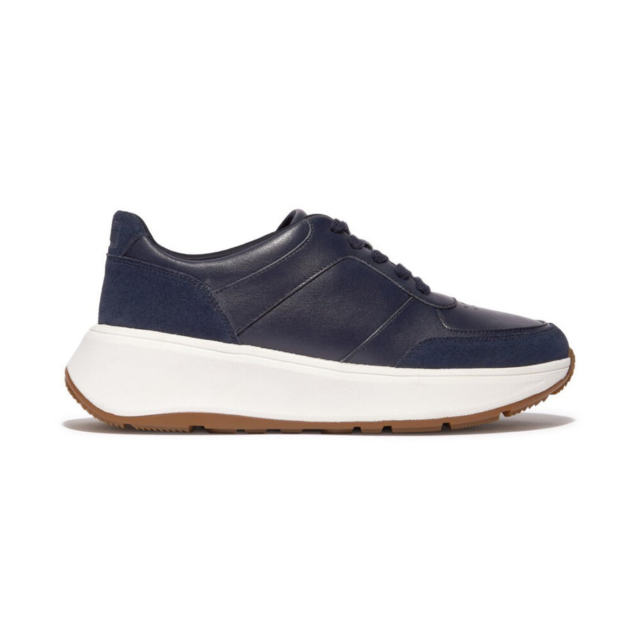 Fitflop F-Mode Leather/Suede Flatform Midnight Navy Sneakers FR1-399