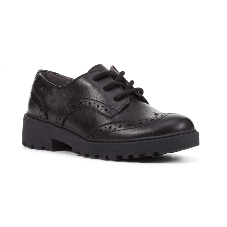 Geox J Casey G.N J6420N 00085 Black School Shoes