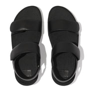 Fitflop Lulu Adjustable Black Leather Back Strap Sandal FV8-090