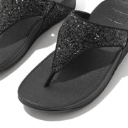 Fitflop Lulu Black Glitter Toe Thong X03-339