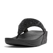 Fitflop Lulu Black Glitter Toe Thong X03-339