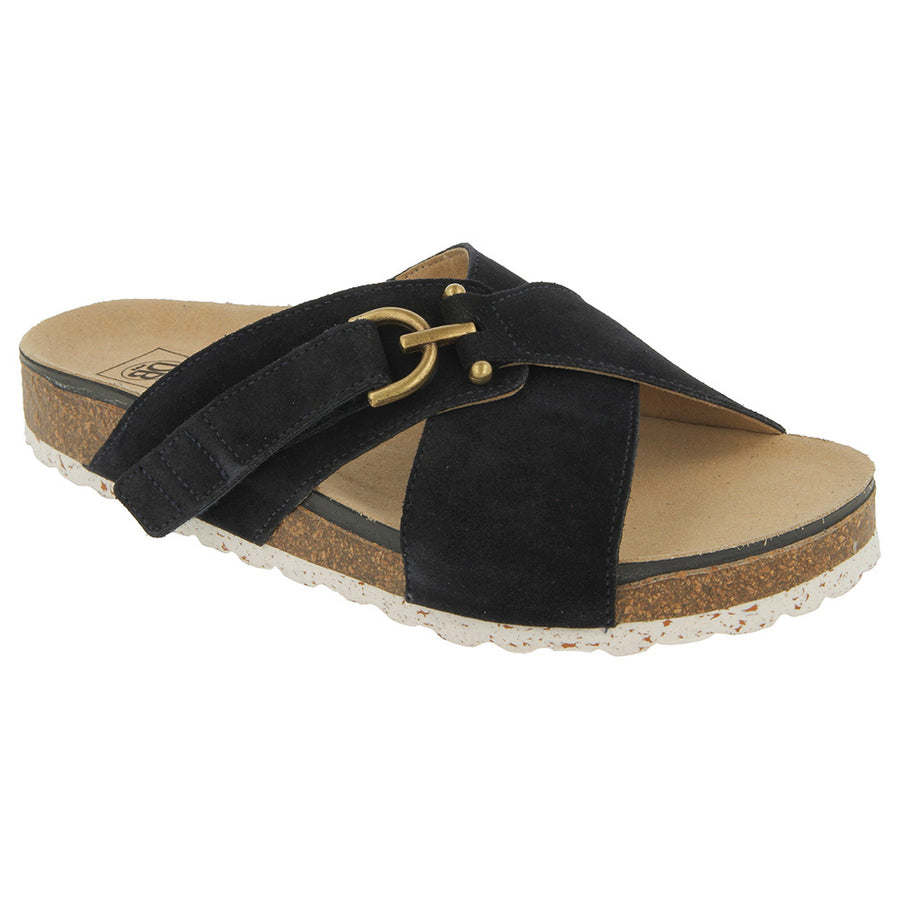 DB Shoes Raja 75056N Dark Navy Suede Sandal