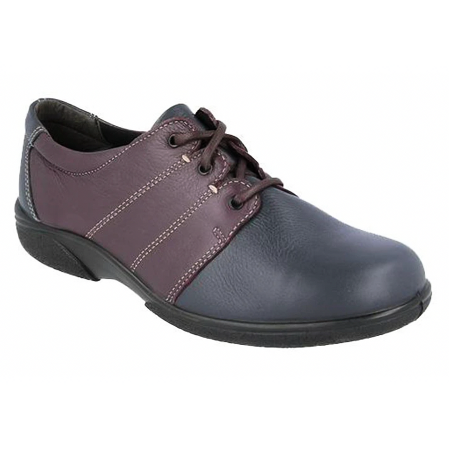 DB Wider Fit Shoes Glossop 78309N 2E Dark Navy & Burgundy Shoes