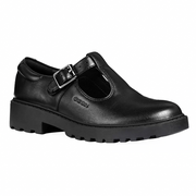 Geox J Casey TBar J8420E 00043 Black School Shoes