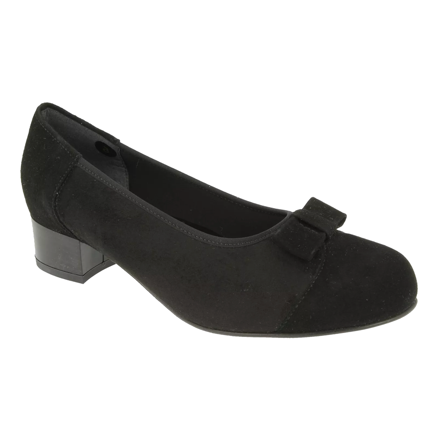 Db Shoes OASIS 58065X Black Suede / Stretch Court Shoe 2V