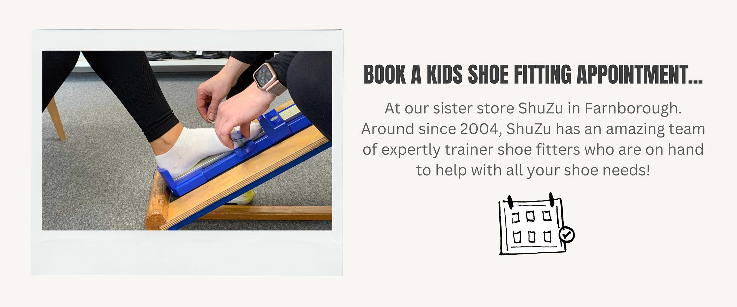 banner to book shoe fitting appointment