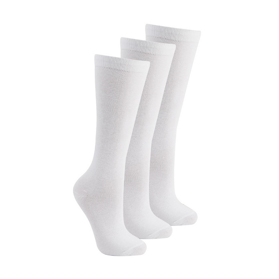 Bay 6 Knee High Socks White 3PK 43B419