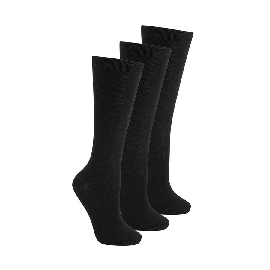 Bay 6 Knee High Socks 3PK Black 43B413