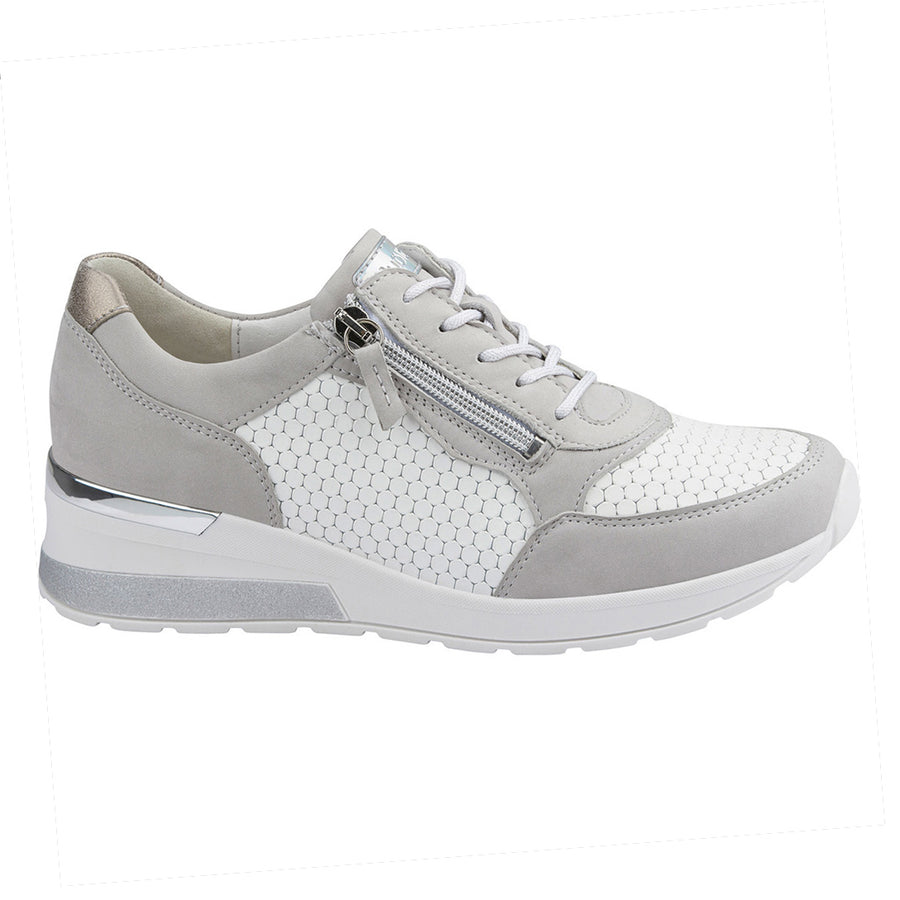 Waldlaufer Clara H 939015 350 752 Cement / White Sneaker